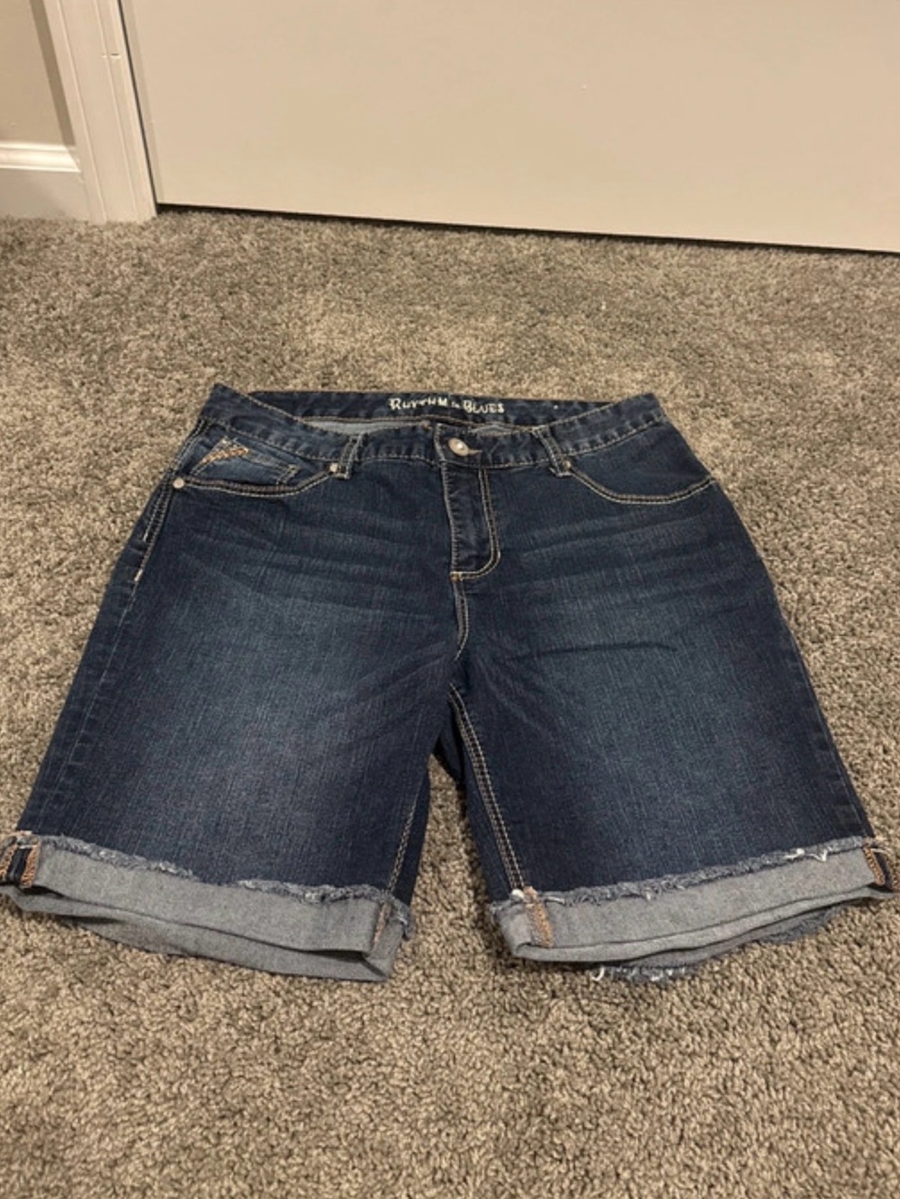Dark Blue Denim Shorts